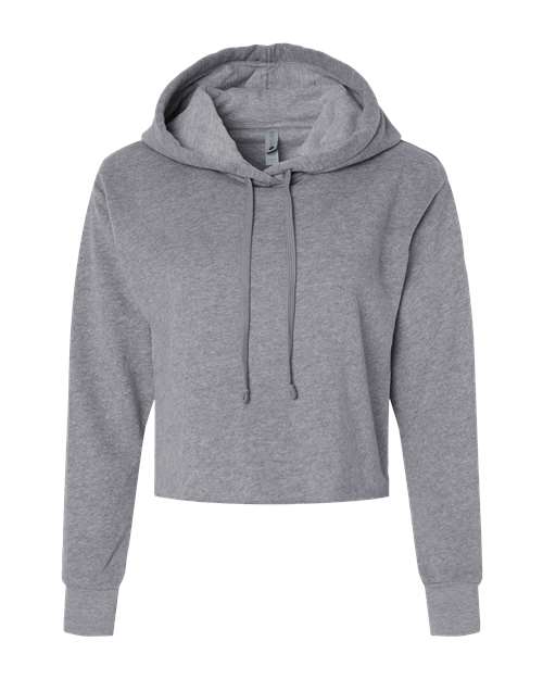 Next Level Women's Laguna Sueded Raw Edge Crop Hoodie Sweatshirt