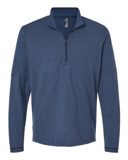 Men's 3-Stripes Quarter-Zip Sweater Pullover in Collegiate Navy Melange