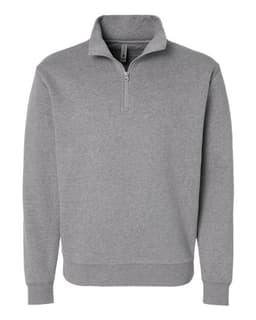 Unisex Fleece Quarter-Zip Pullover in Heather Grey