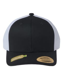 Sustainable Retro Trucker Cap in Black/ White