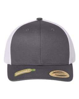 Sustainable Retro Trucker Cap in Charcoal/ White
