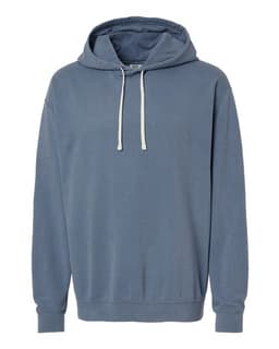 Unisex Garment-Dyed Lightweight Fleece Hooded Sweatshirt in Blue Jean