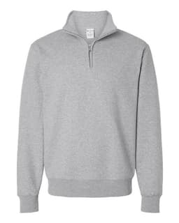 Unisex Powerblend® Quarter-Zip Pullover in Light Steel