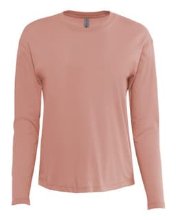 Women's Cotton Relaxed Long Sleeve T-Shirt in Desert Pink