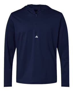 Men's Lightweight Quarter-Zip Hooded Pullover in Collegiate Navy