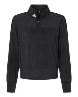 Women's Fleece Quarter-Zip Pullover in Black