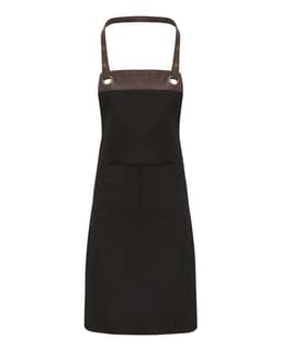 Espresso Bib Apron in Black/ Brown