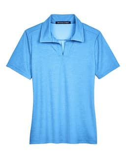 Women's CrownLux Performance® Address Melange Polo in Ocean Blue Melange
