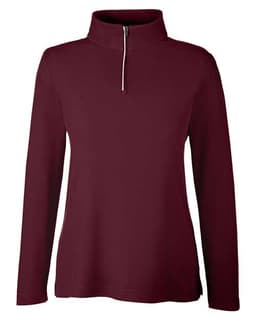 Women's Fusion ChromaSoft™ Pique Quarter-Zip Pullover in Burgundy
