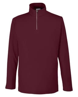 Men's Fusion ChromaSoft™ Pique Quarter-Zip Pullover in Burgundy