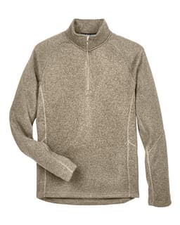 Unisex Bristol Sweater Fleece Quarter-Zip Pullover in Khaki Heather
