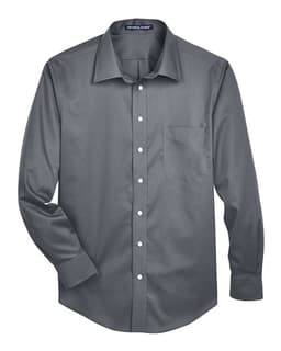 Men's Crown Collection® Solid Stretch Twill Woven Dress Shirt in Graphite