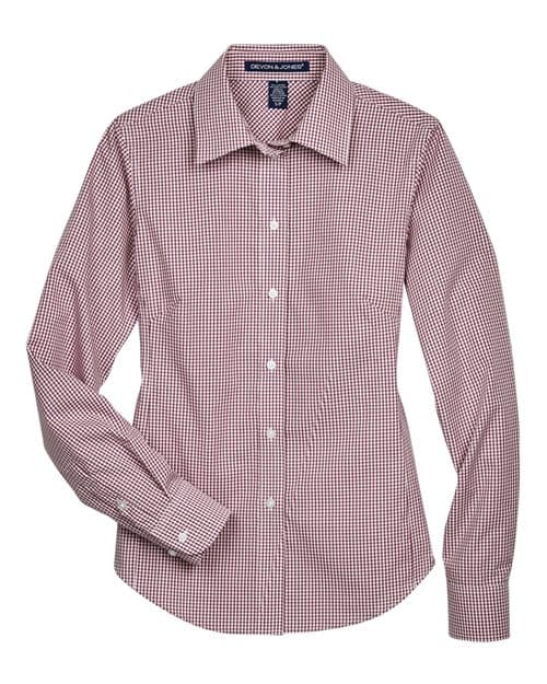 Devon & Jones Women's Crown Collection® Gingham Check Woven Dress Shirt