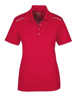Women's Radiant Performance Piqué Polo with Reflective Piping in Classic Red