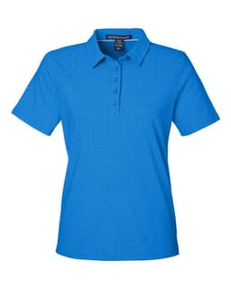 Women's Crownlux Performance® Geo Polo in French Blue/ Crystal Blue