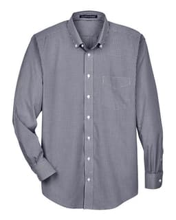 Men's Crown Collection® Gingham Check Woven Dress Shirt in Navy