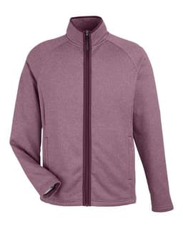 Men's Venture Heathered Stripe Full-Zip Jacket in Burgundy/ White