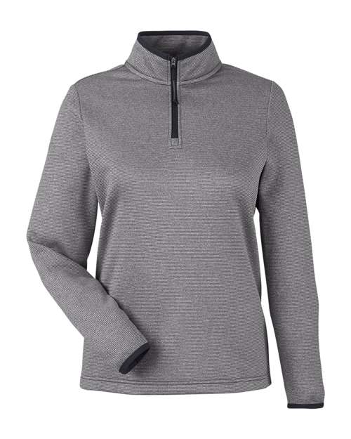 CORE365 Women's Venture Heathered Stripe Quarter-Zip Pullover