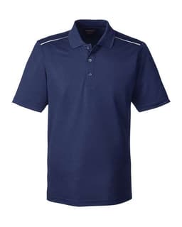 Men's Radiant Performance Piqué Polo with Reflective Piping in Classic Navy