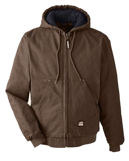 Berne Apparel Men's Heartland Washed Cotton Duck Hooded Jacket