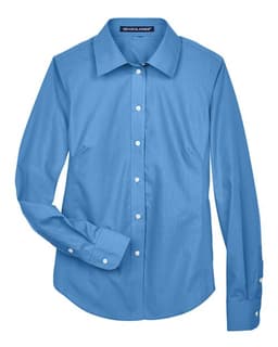 Women's Crown Collection® Broadcloth Woven Dress Shirt in French Blue
