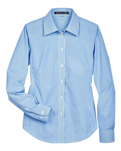 Devon & Jones Women's Crown Collection® Banker Stripe Woven Dress Shirt