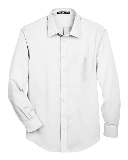 Devon & Jones Men's Tall Crown Collection® Solid Stretch Twill Woven Dress Shirt