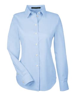 Women's Crown Collection® Royal Dobby Woven Dress Shirt in French Blue