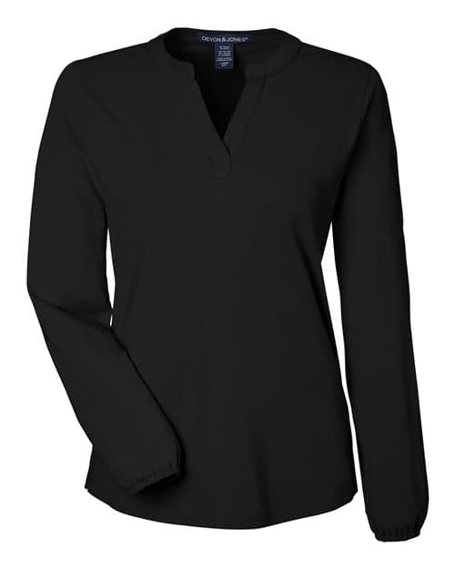 Devon & Jones Women's Raleigh Half-Placket Knit Top