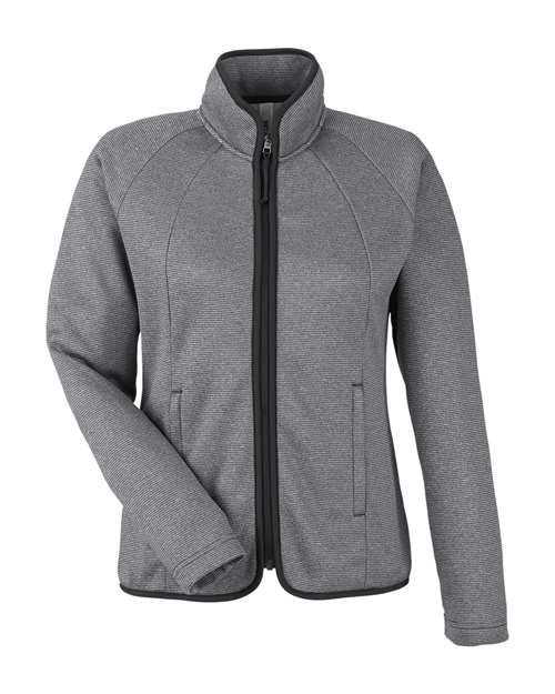 CORE365 Women's Venture Heathered Stripe Full-Zip Jacket