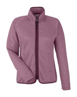 Women's Venture Heathered Stripe Full-Zip Jacket in Burgundy/ White