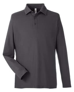 Men's Fusion ChromaSoft™ Long Sleeve Pique Polo in Carbon