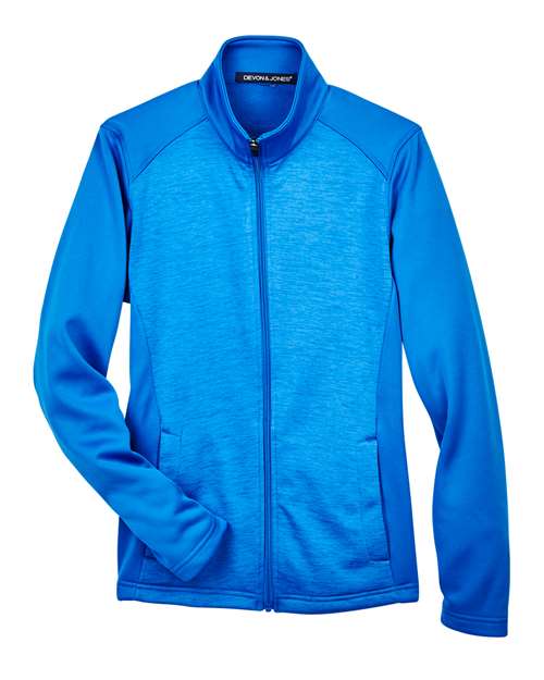 Devon & Jones Women's Newbury Colorblock Mélange Fleece Full-Zip Jacket