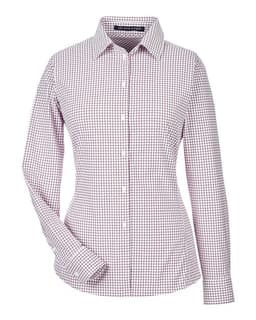 Women's CrownLux Performance® Micro Windowpane Woven Dress Shirt view 1