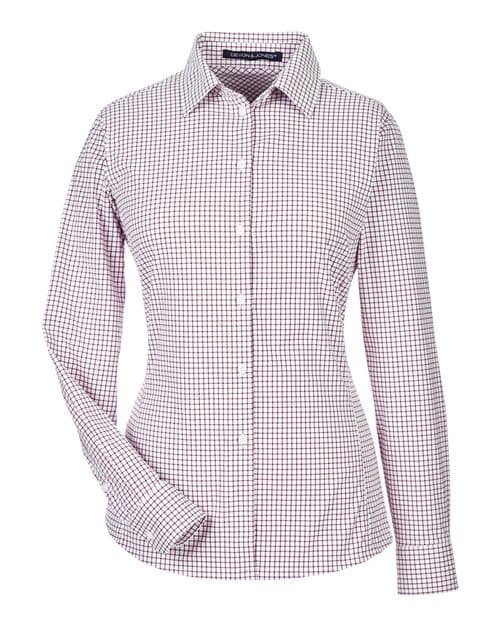 Devon & Jones Women's CrownLux Performance® Micro Windowpane Woven Dress Shirt