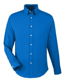 Men's CrownLux Performance® Spencer Poplin Dress Shirt in French Blue Melange