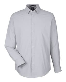 Men's CrownLux Performance® Microstripe Dress Shirt in Graphite/ White