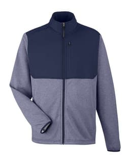 Men's Venture Heathered Stripe Hybrid Jacket in Classic Navy/ White