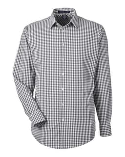 Men's CrownLux Performance® Gingham Dress Shirt in Graphite/ White