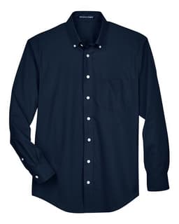 Men's Tall Crown Collection® Broadcloth Woven Dress Shirt in Navy