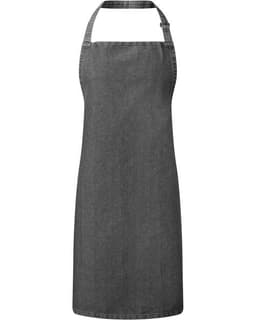 Recycled Bib Apron in Black Denim