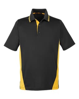 Men's Flash Snag Protection Plus IL Colorblock Polo in Black/ Sunray Yellow