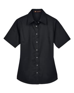 Women's Easy Blend™ Short Sleeve Twill Dress Shirt with Stain-Release view 1