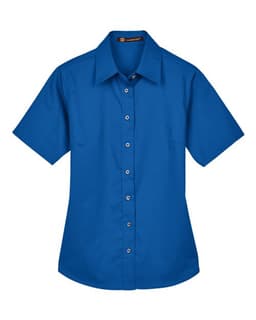 Women's Easy Blend™ Short Sleeve Twill Dress Shirt with Stain-Release in French Blue