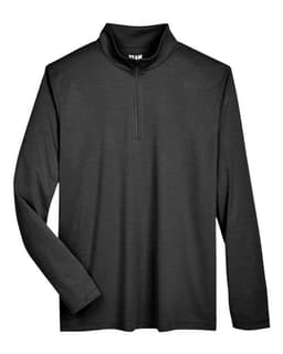 Men's Zone Sonic Heather Performance Quarter-Zip Pullover in Black Heather