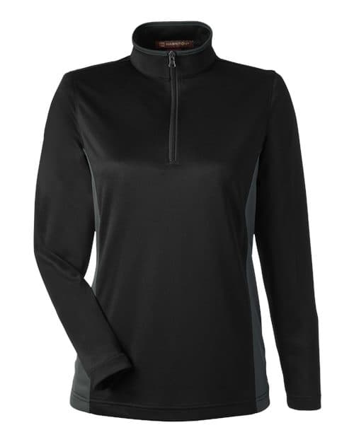 Harriton Women's Flash Snag Protection Plus IL Colorblock Quarter-Zip Pullover
