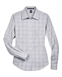 Women's Crown Collection® Glen Plaid Woven Dress Shirt view 1