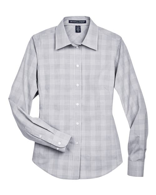 Devon & Jones Women's Crown Collection® Glen Plaid Woven Dress Shirt