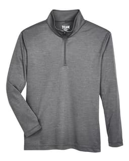 Youth Zone Sonic Heather Performance Quarter-Zip Pullover in Dark Grey Heather