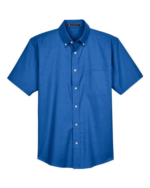 Harriton Men's Oxford Short Sleeve with Stain-Release